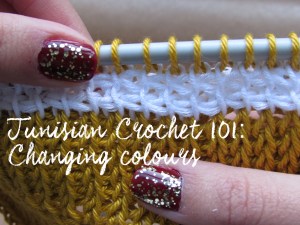 Tunisian Crochet 101: Changing colours at beginning of forward pass